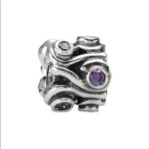 Authentic Pandora Purple Ocean Wave Charm